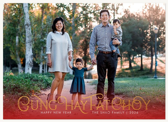 Fanciful Overlay Chinese New Year Cards