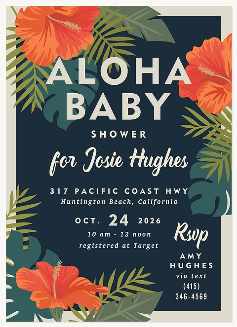 Bold Aloha Baby Shower Invites