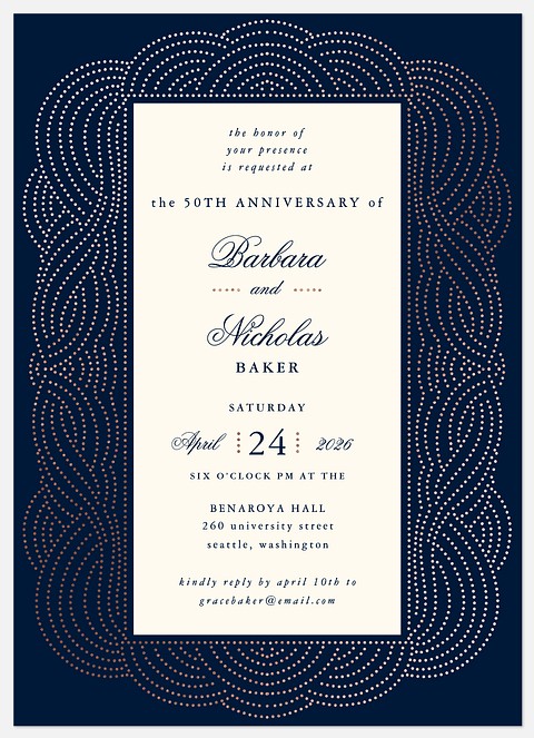 Strands of Gold Anniversary Invitations