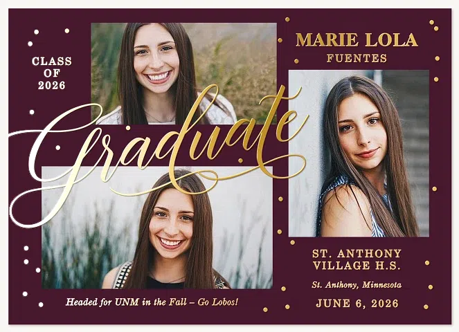 Gilded Confetti Graduation Cards
