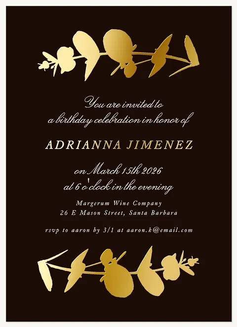 Formal Eucalyptus Party Invitations