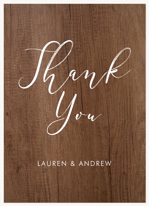 Etched in Wood Wedding Thank You Cards
