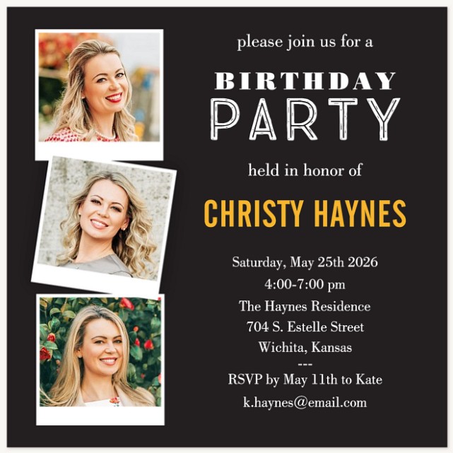 Vintage Snapshots Adult Birthday Party Invitations