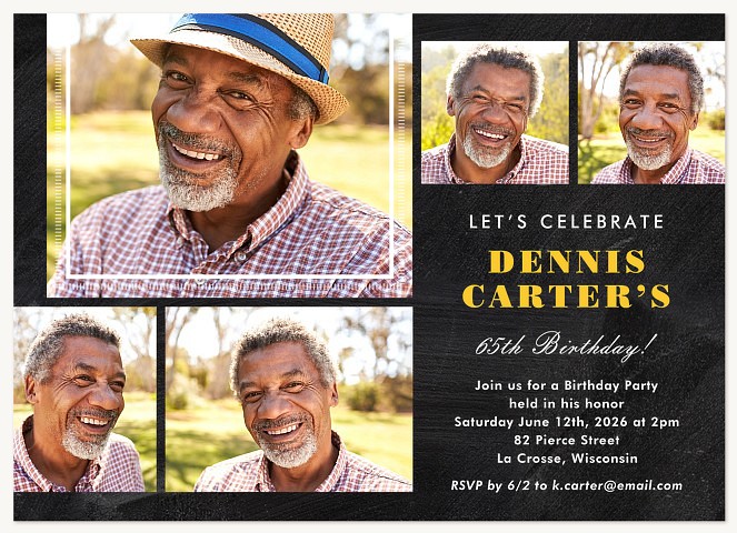 Classic Album Adult Birthday Party Invitations
