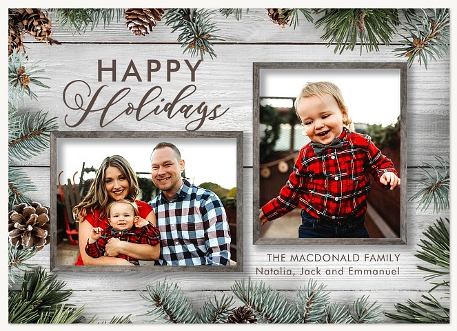 Forest Border Photo Holiday Cards