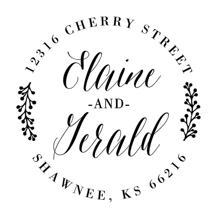 Script and Berries | Custom Rubber Stamps