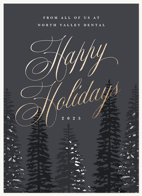 Snowcapped Forest Business Holiday Cards