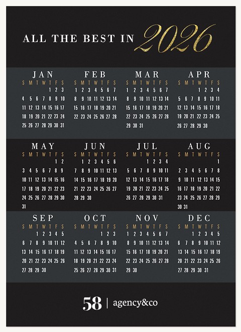 Bold Calendar Business Holiday Cards
