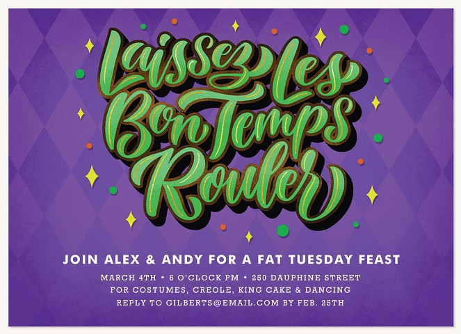 Bons Temps Rouler Party Invitations