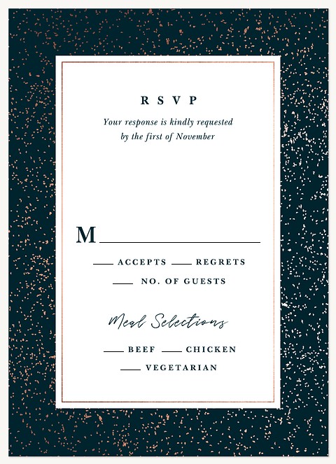 Gilded Flecks Wedding RSVP Cards