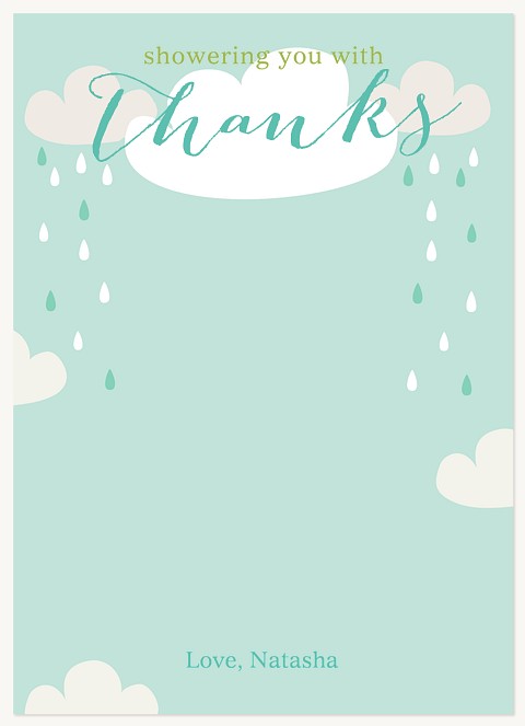 Shower Love Mint Baby Thank You Cards