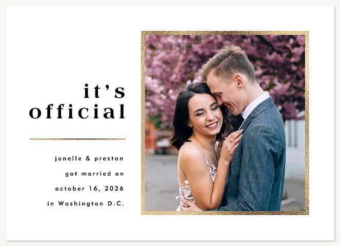 Officially Married Wedding Announcements
