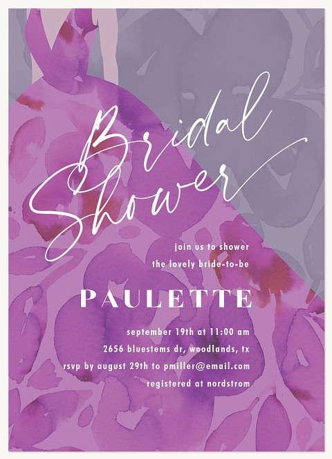 Floral Dress Bridal Shower Invitations