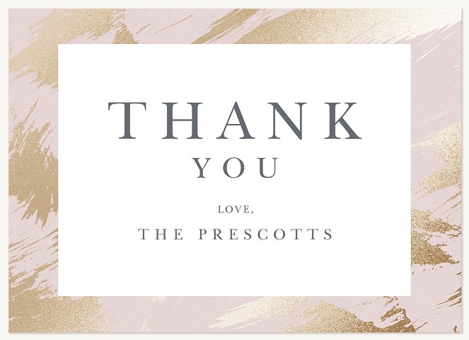 Golden Brush Thank You Cards 