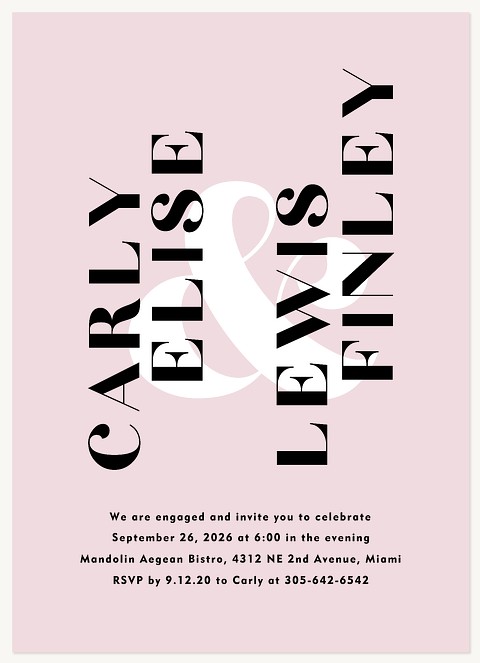 Modern Serif Engagement Party Invitations