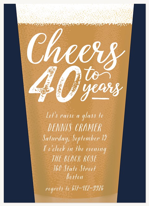 Cheers to Years Adult Birthday Party Invitations
