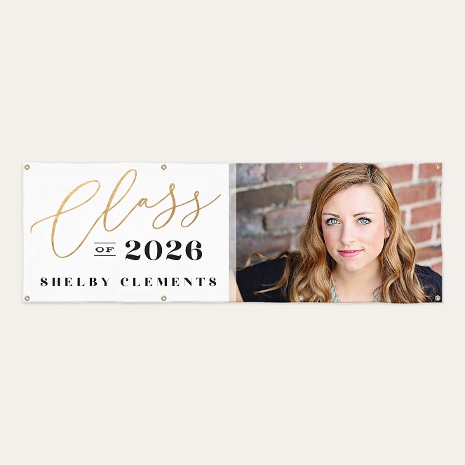 Golden Class Graduation Photo Banner  Custom Banners