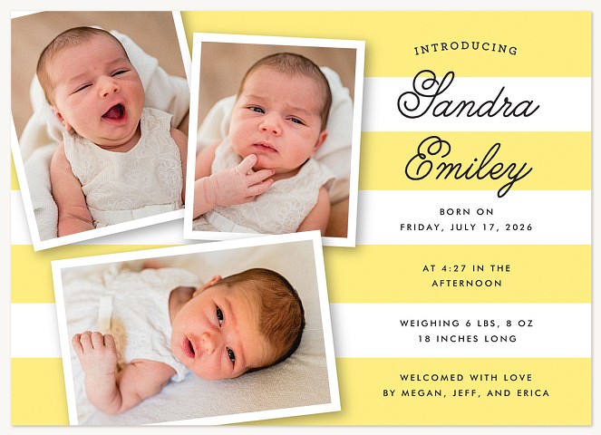 Sunshine Delivery Baby Announcements