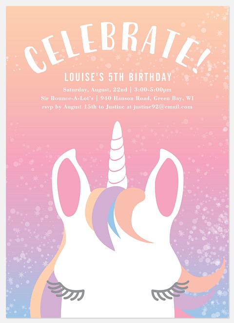 Magical Unicorn Kids' Birthday Invitations