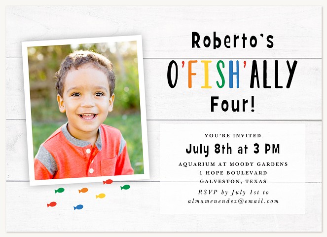 O'Fish'ally Kids Birthday Invitations