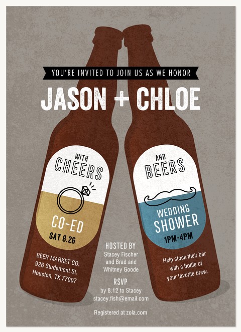 Cheers & Beers Bridal Shower Invitations