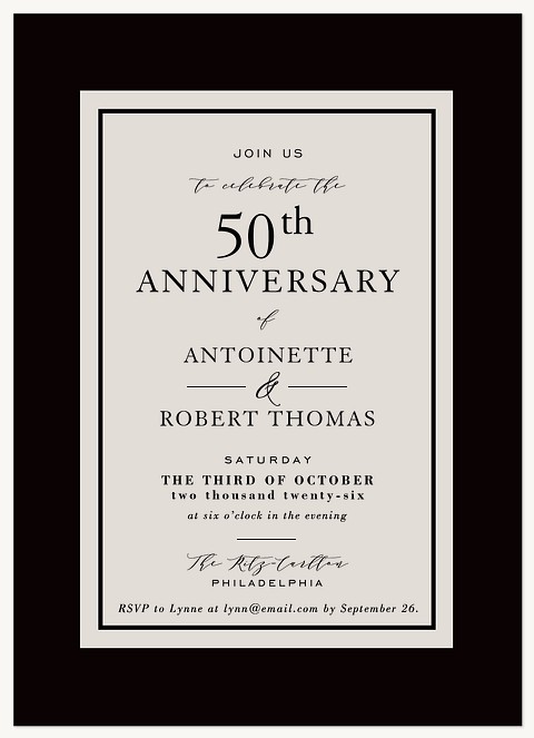 Sophisticated Wedding Anniversary Invitations