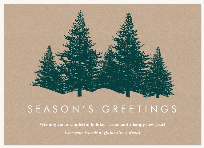 Pine on Kraft Business Holiday Cards