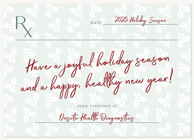 Prescription Business Holiday Cards