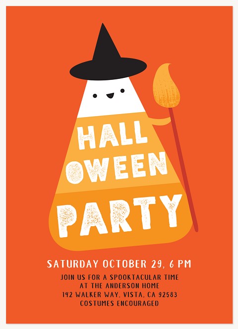 Candy Corn Halloween Party Invitations