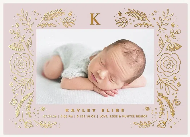 Sweet Floral Baby Announcements