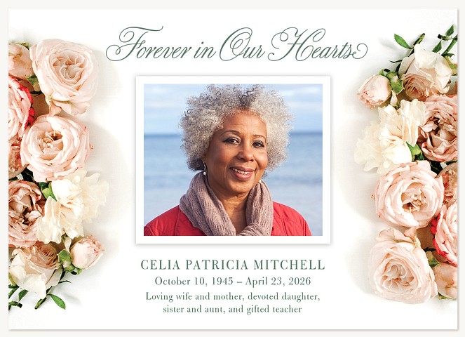 Elegant Roses Memorial & Sympathy Cards