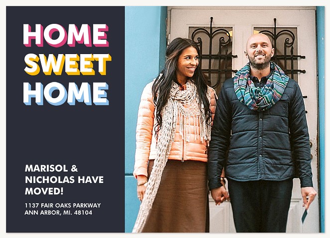 Colorful Home Moving Announcements