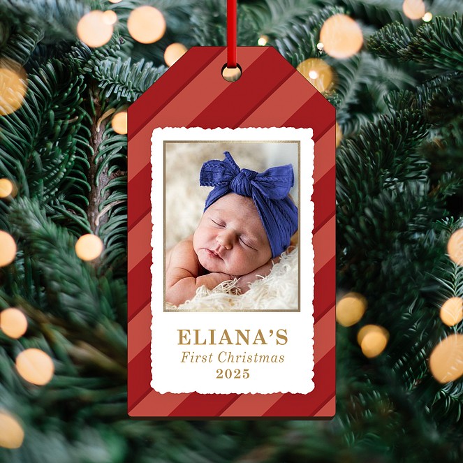Santa Stripes Custom Ornaments