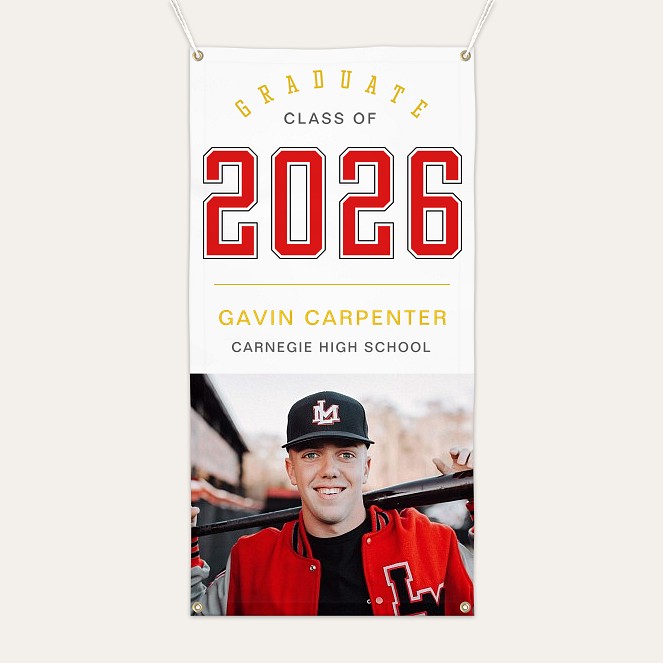 Sporty Year Graduation Photo Banner  Custom Banners