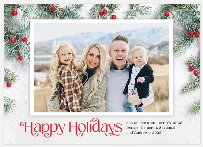 Snowy Pines Holiday Photo Cards