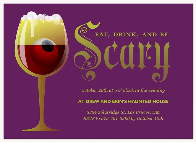 Scary Cocktails Halloween Party Invitations