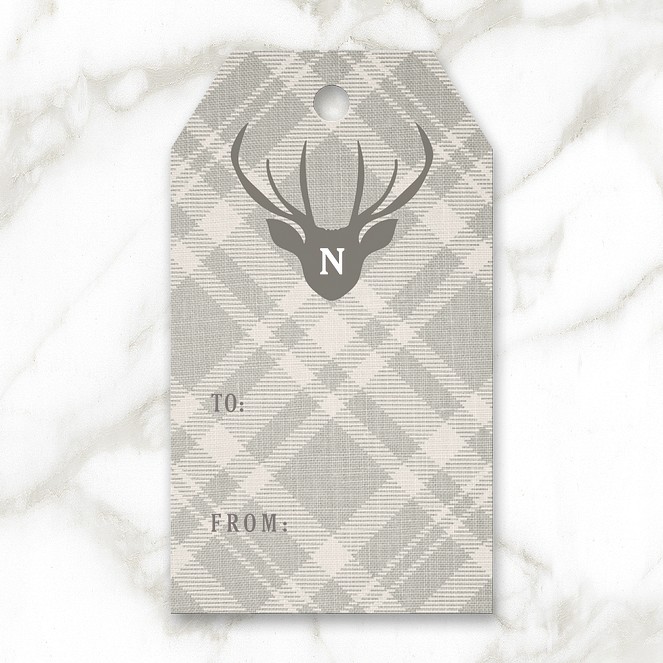 Reindeer Monogram Custom Gift Tags