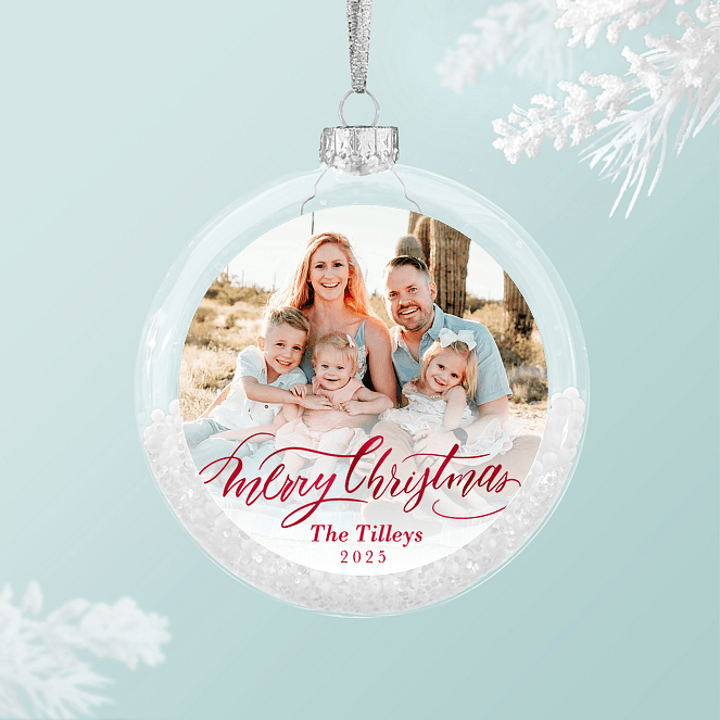 Merry Script Personalized Ornaments