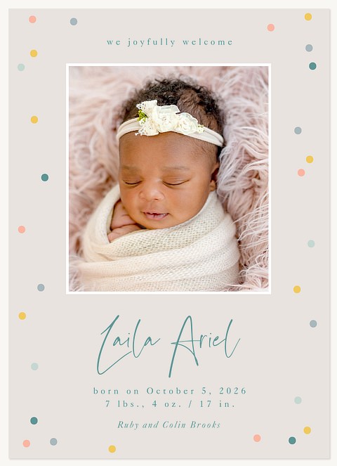 Colorful Welcome Baby Announcements