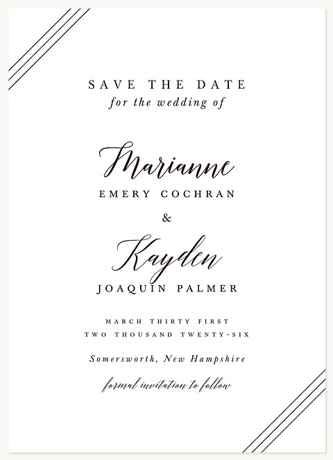 Timeless Sophistication  Save the Date Cards