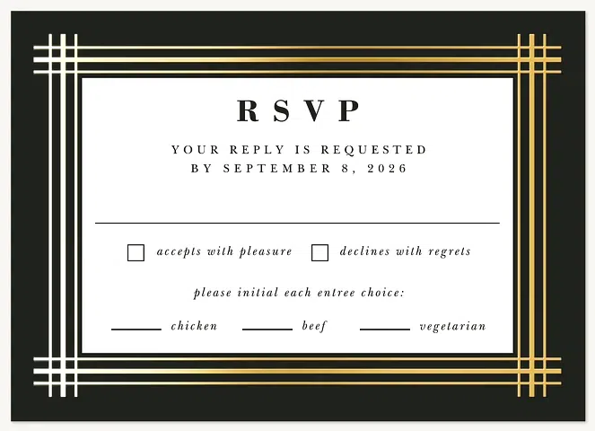 Elegant Frame Wedding RSVP Cards