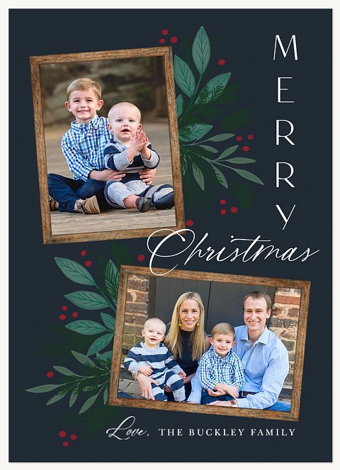 Wood Frames Personalized Holiday Cards