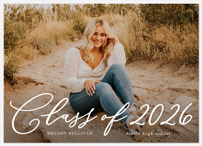 Slanted Script Graduation Cards