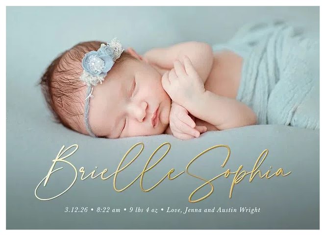 Brilliant Script Baby Announcements