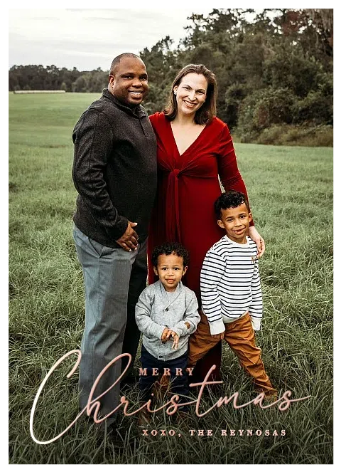 Modern Merry Christmas Personalized Holiday Cards