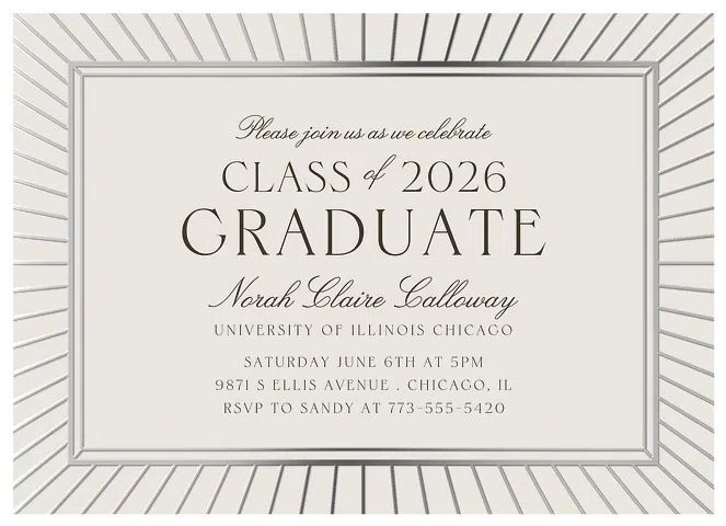 Sunburst Frame Graduation Cards
