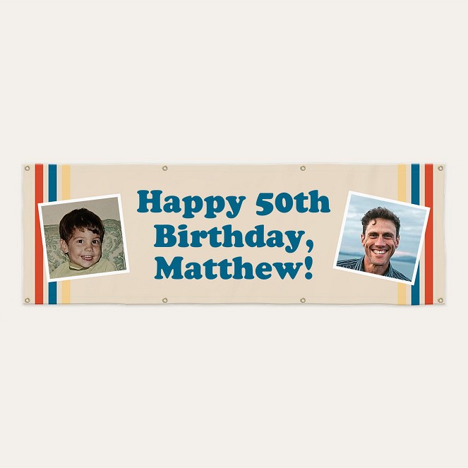 Throwback Birthday Banner Custom Banners