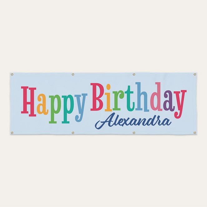 Happy Colors Birthday Banner Custom Banners