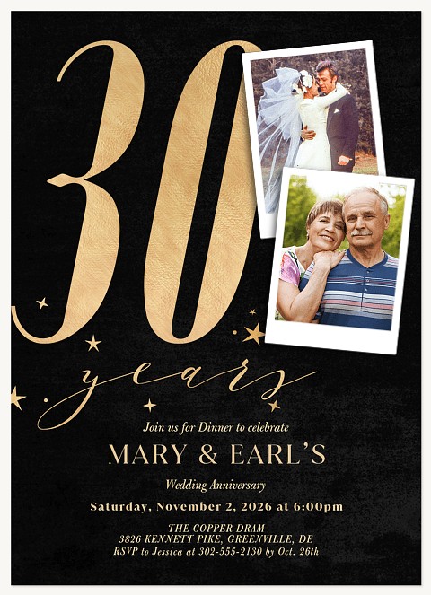 Shining Anniversaries Wedding Anniversary Invitations