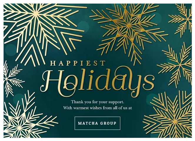 Gold Snowflakes Business Holiday Cards